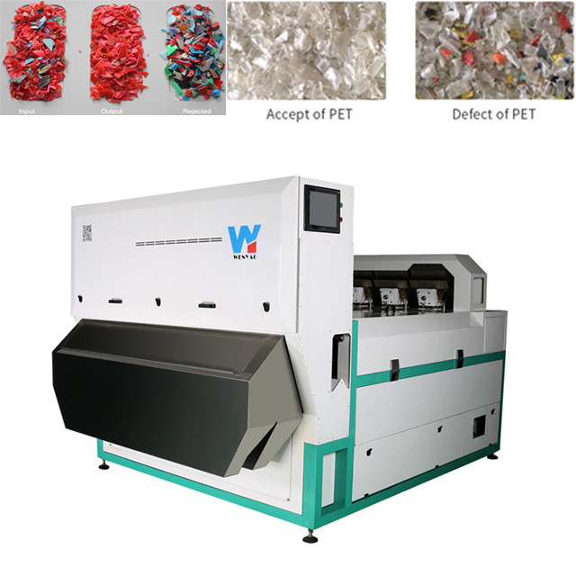 Zwei Rutschautomatisches PET-PVC-ABS-HDPE-LDPE-Plastikfarbsortierer-Maschine der Schicht-4