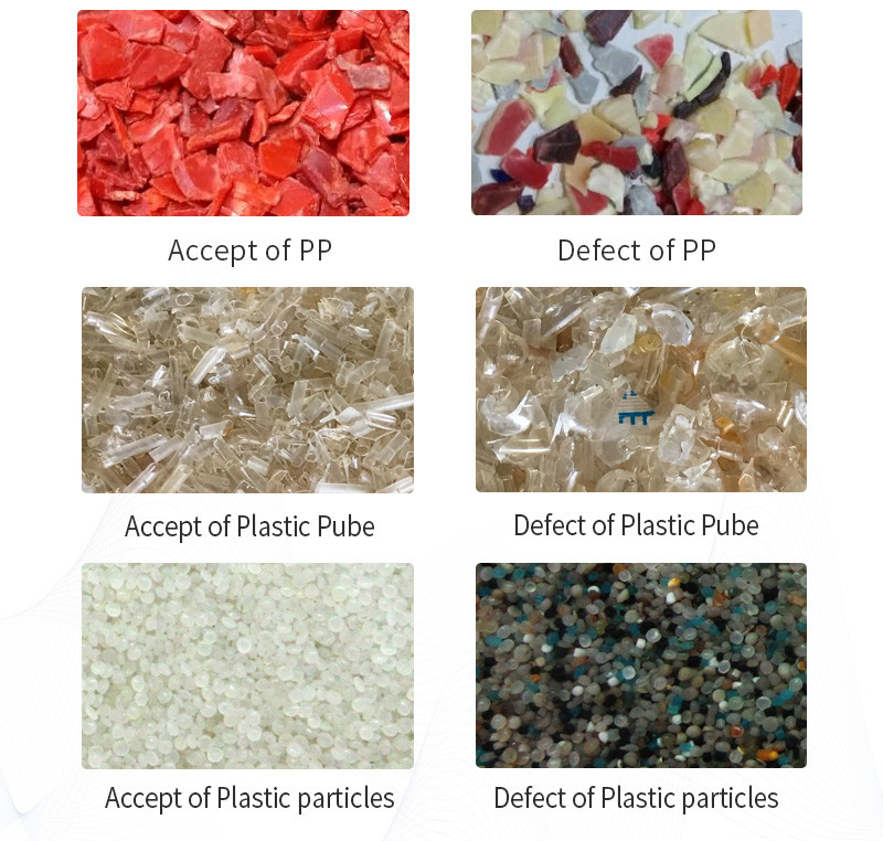 Zwei Rutschautomatisches PET-PVC-ABS-HDPE-LDPE-Plastikfarbsortierer-Maschine der Schicht-4