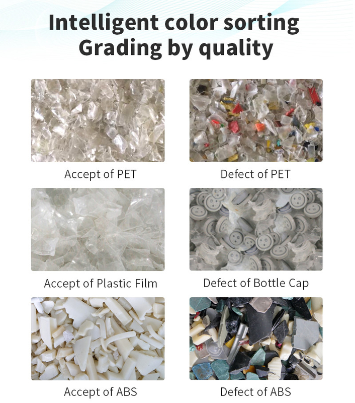 Zwei Rutschautomatisches PET-PVC-ABS-HDPE-LDPE-Plastikfarbsortierer-Maschine der Schicht-4