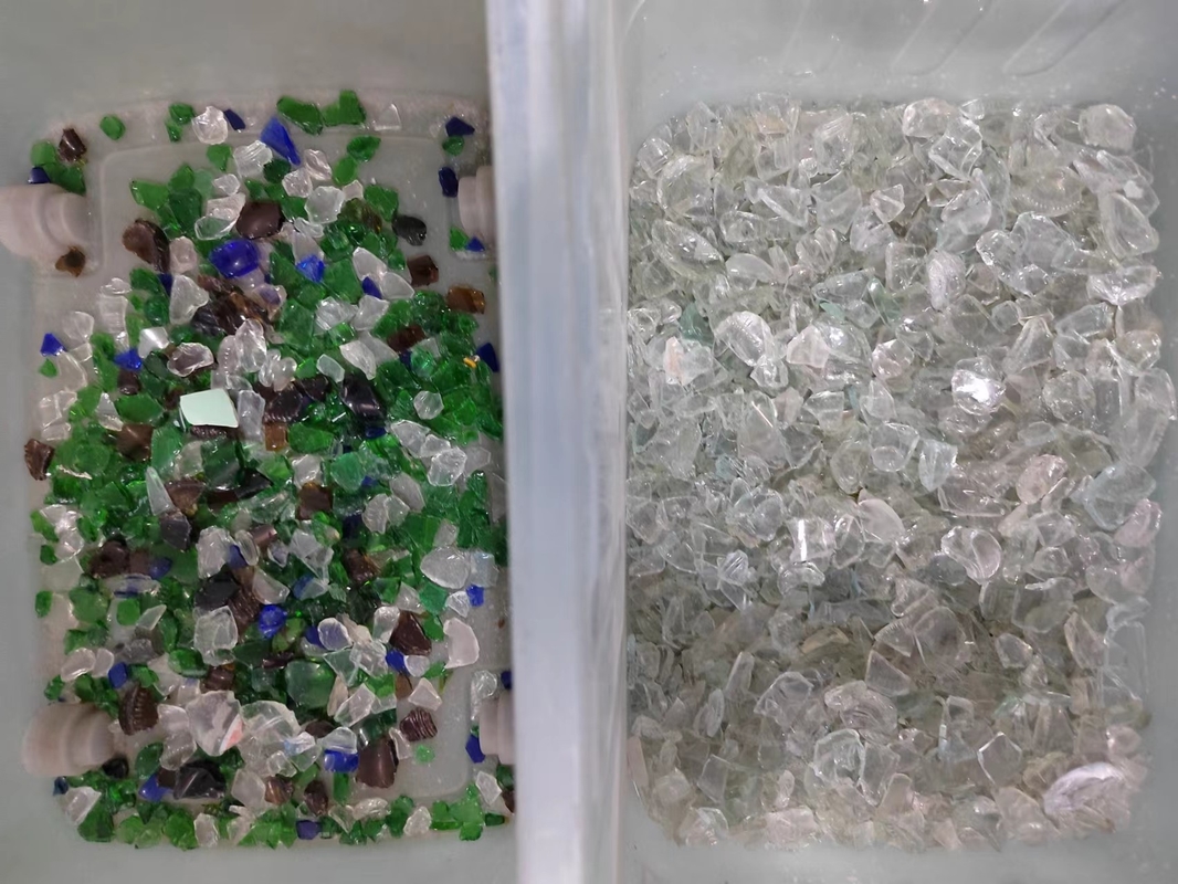 Optische zwei Schicht-sortierende Glasmaschine für farbiges blaues Mischglas Browns
