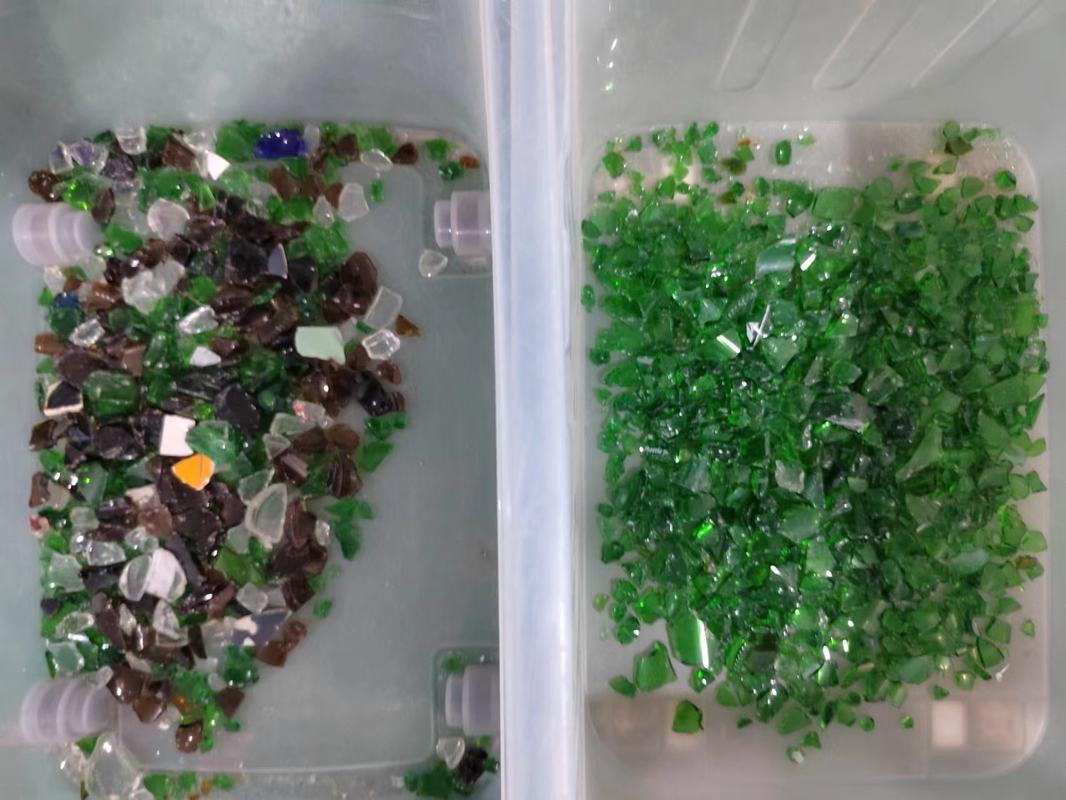 Optische zwei Schicht-sortierende Glasmaschine für farbiges blaues Mischglas Browns