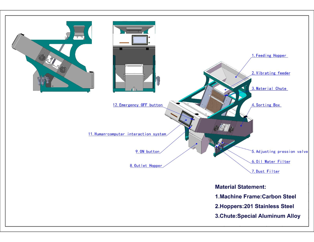 Bauernhof-Gebrauchs-Hafer-Farbsortierer intelligente CCD-Farbsortierende Maschine mit CER Bescheinigung