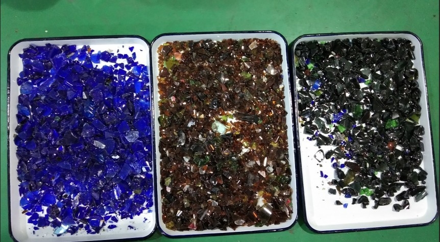 Maschine zur Sortierung von Glasfarben mit hoher Kapazität für das Mischen von Glas