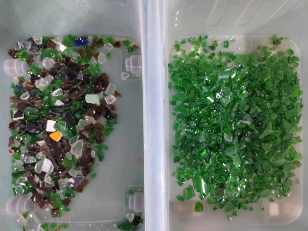 WenYao Neue nasse, recycelte Bernsteinglasfarben sortierende Maschine Linie Glas-Cullet Farben sortierende Maschine Linie für zerbrochenes Glas