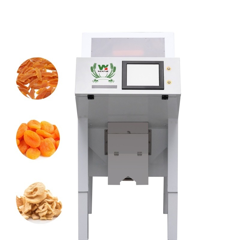 WENYAO Mini-Schuhe Dehydrierte Früchte Optische Sortiermaschine Getrocknete Aprikosen Pfirsich Äpfel Farbsorter Stängel entfernen Stamm Schimmel