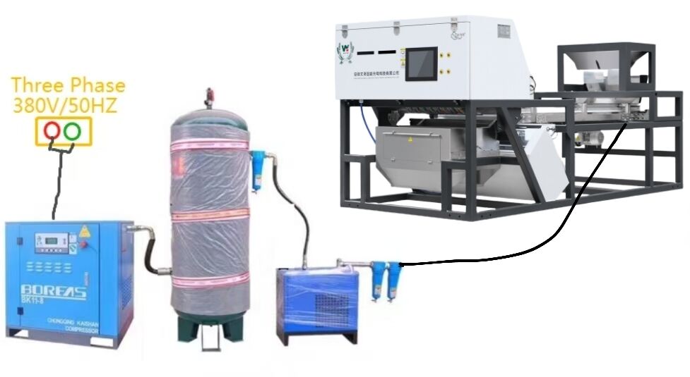 Wenyao Schwerlast-intelligente Farbsortermaschine mit RGB-CCD-Kamera für die Sortierung von Chili-Pfeffer-Knoblauch und 1000-1500 kg/h Leistung mit Wifi-Fernbedienung