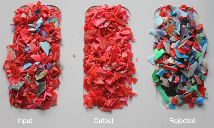 Genauigkeit der Gurt-Farbsortierenden Maschinen-99,9% für Plastikkörnchen-Flocken-Glas