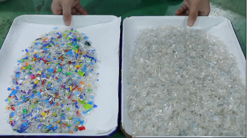 256 Kanäle mit Toshiba-Kamera HAUSTIER-ABS-PVC rangieren Plastikflocken färben sortierende Maschine aus