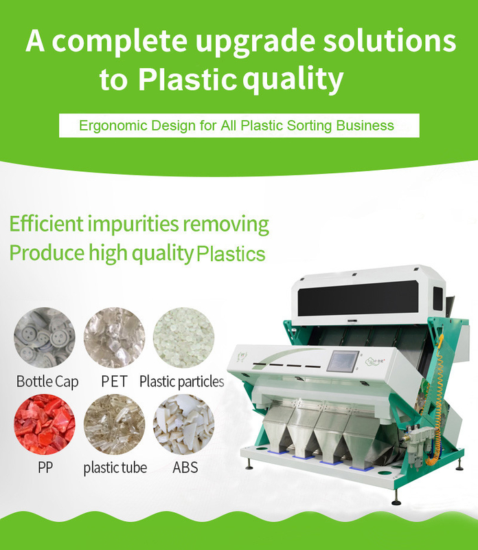 256 Kanäle mit Toshiba-Kamera HAUSTIER-ABS-PVC rangieren Plastikflocken färben sortierende Maschine aus