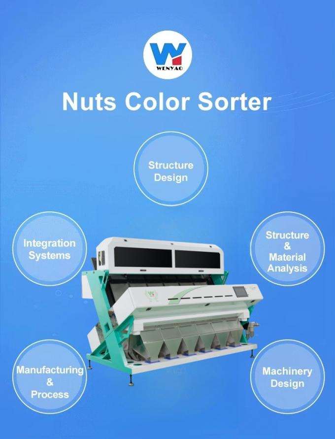 Intelligente 6 Chute Cashew-Nuss Farbsortiermaschine mit Toshiba CCD-Sensor und RGB-Kamera 0