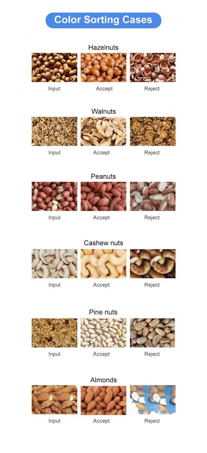 Intelligente 6 Chute Cashew-Nuss Farbsortiermaschine mit Toshiba CCD-Sensor und RGB-Kamera 2