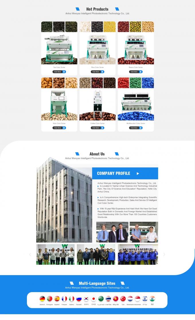 Wenyao 2025 Neueste chinesische Fabrik Optical Sorter Lieferant Kakao-Nuss Farb Sorter Maschine 19